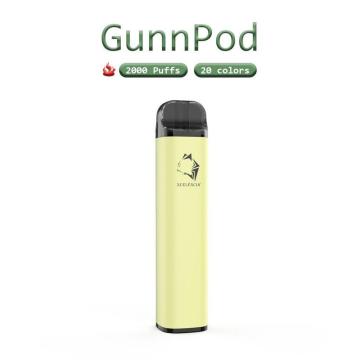 Caneta Gunnpod para cigarro descartável 2000 Puffs Juice Vape