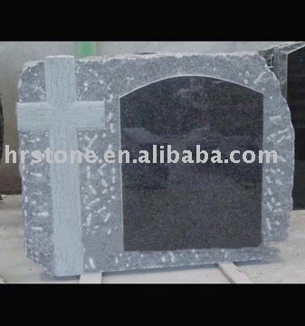 white granite cross headstone