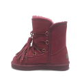 Girls Lace Up Fur Fur Lined Boots Outdoor