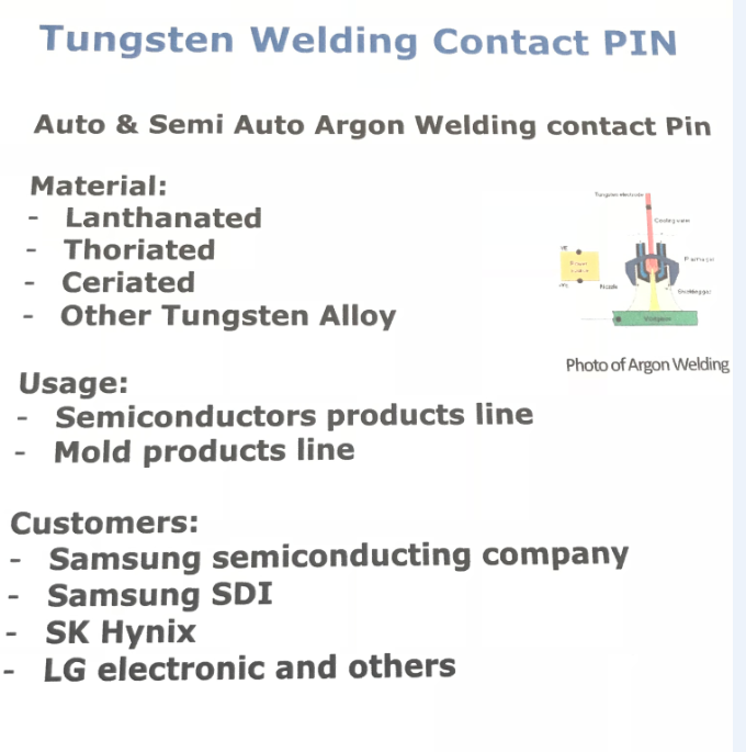 Tungsten Welding Contact PIN