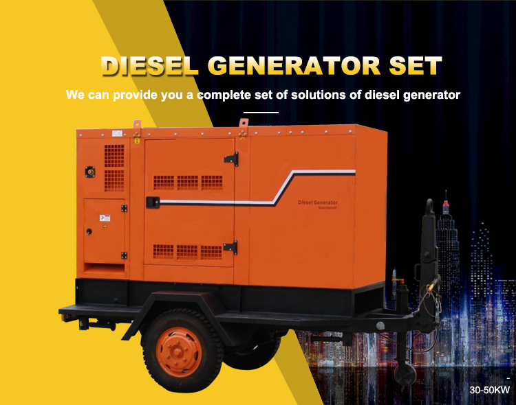 Mobile Trailer 50kva Diesel Generator 40kw Genset For Italy