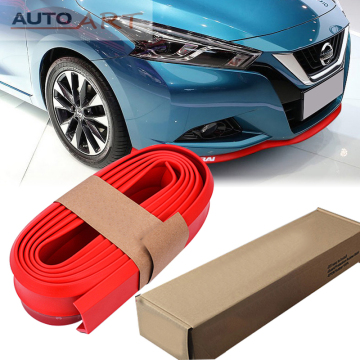 2.5m Universal Front Bumper Protector Spoiler Chin Skirt Red Car Lip Splitter