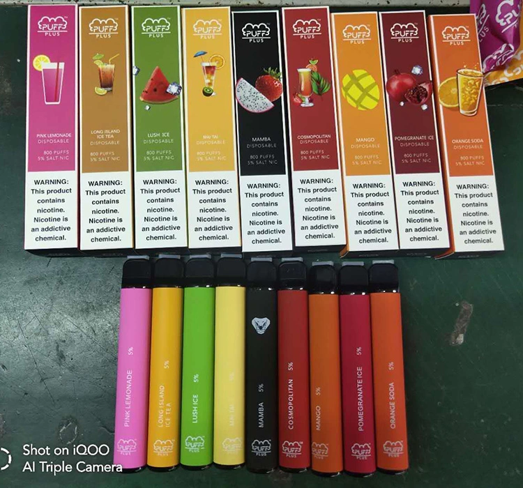 Factory Ready to Ship Electronic Cigarette Vaporizer 800 Puffs Puff Plus Disposable Vape