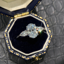 18K Gold Lab-Grown Diamond Engagement Ring with 14K Gold Band