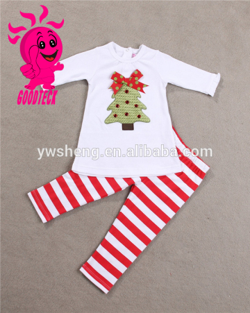 Wholesale cute baby Christmas outfits kids Christmas clothing set girls fall boutique outfits