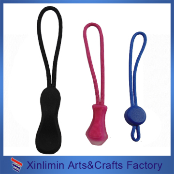 Custom logo pvc cord rubber zipper pull