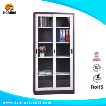 5 layer sliding door steel cupboard glass door metal cupboard