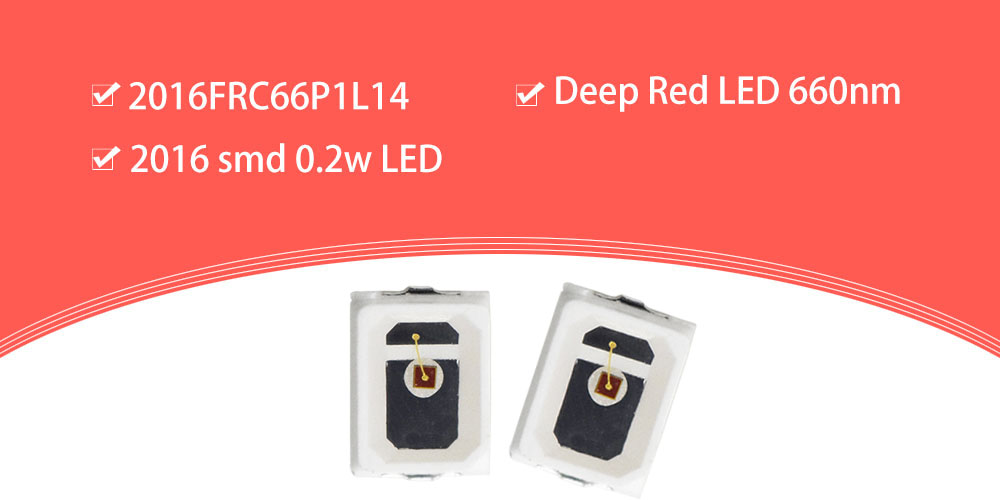 2016FRC66P1L14 Red SMD SMT 2016 660nm Standard LEDs 60mA