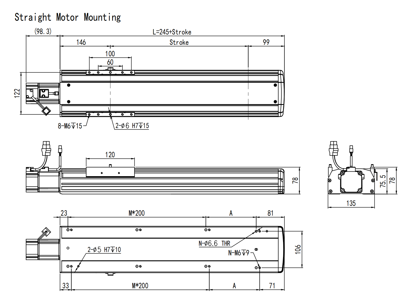 600mm ball screw guideway module-striaght