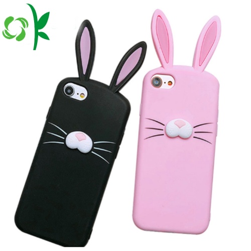 Aangepaste luxe konijn Silicone mobiele zaak voor Iphone8X