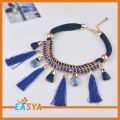 Conjunto de joyas de marca collar colgante azul