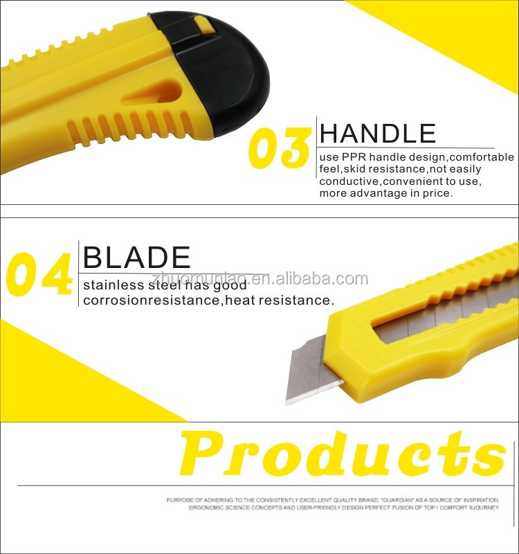 Πολυλειτουργικό Smooth Sliding Blade Plastic Utility Knife Factory Supply OEM