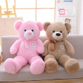 Plysch Teddy Bear Heart Shape Love Broderi