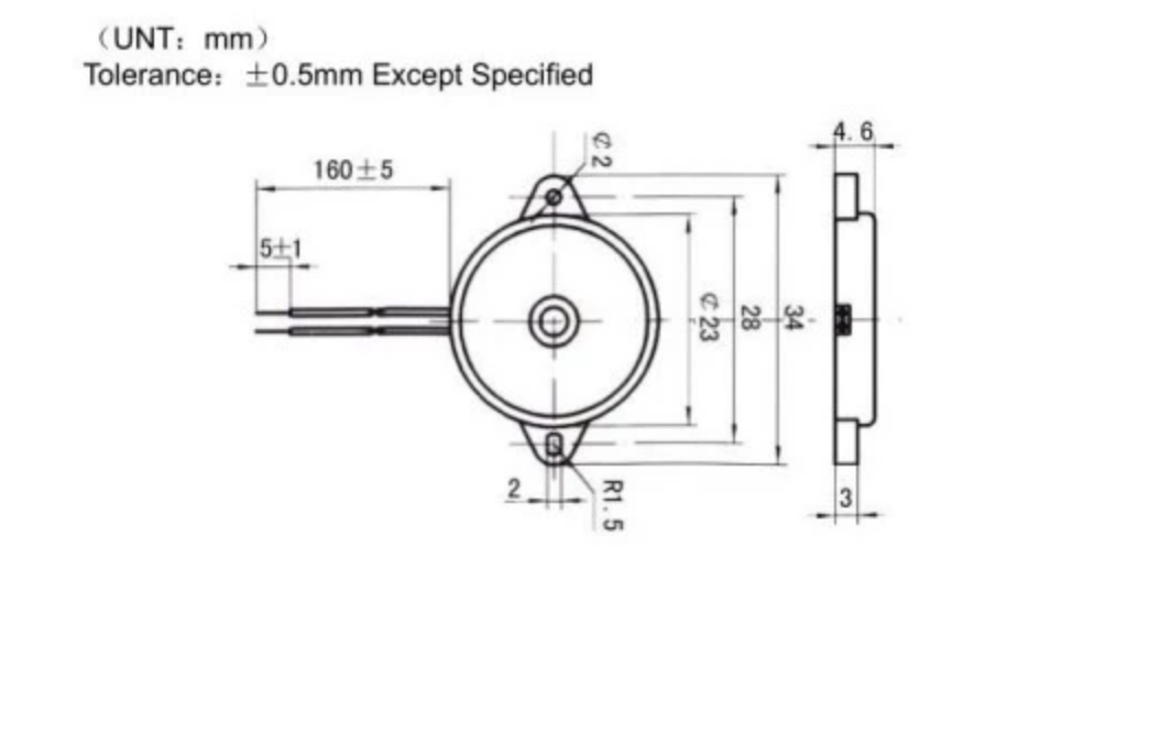 Zumbador Piezo Miniatura con Cables Miniature Piezo Buzzer with Leads