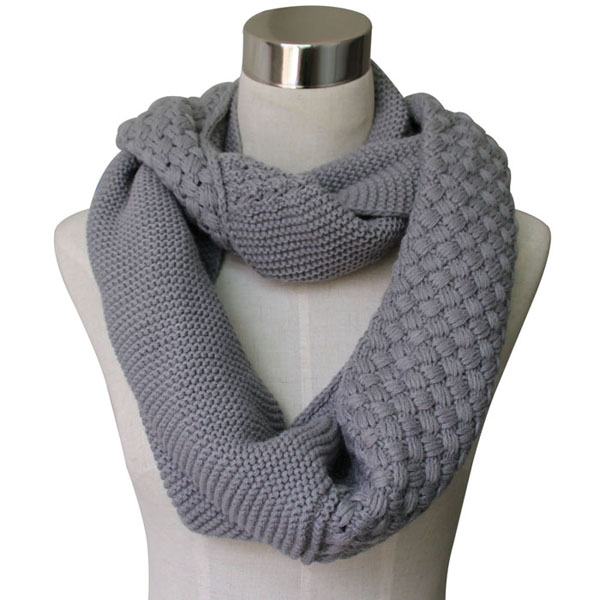 Lady Fashion Acrylic Cashmere Knitted Infinity Scarf (YKY4186)