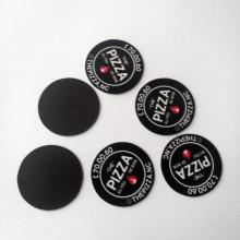 Weatherproof black circle shaped  print magnet sticker