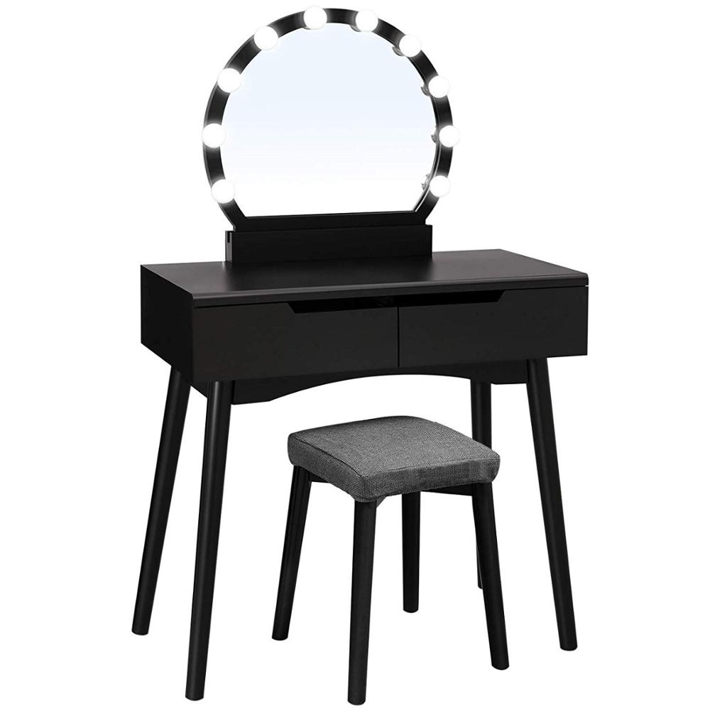 Round Led Lights Mirror Dressing Table1 Jpg