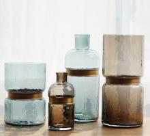 wholesale custom recycled blue vase chinese cylinder vase