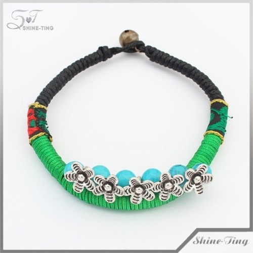 2015 national hand-woven bracelet flower bracelet with good quality