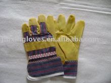 Yellow PVC imitation leather working gloves