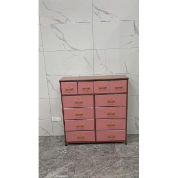 cabinet with wood top drawer fabric storage tower