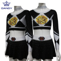 Aangepaste glanzende strass cheerleading-uniformen voor de jeugd