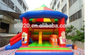 Happy inflatable kids carousel inflatable bounce castle outdoor