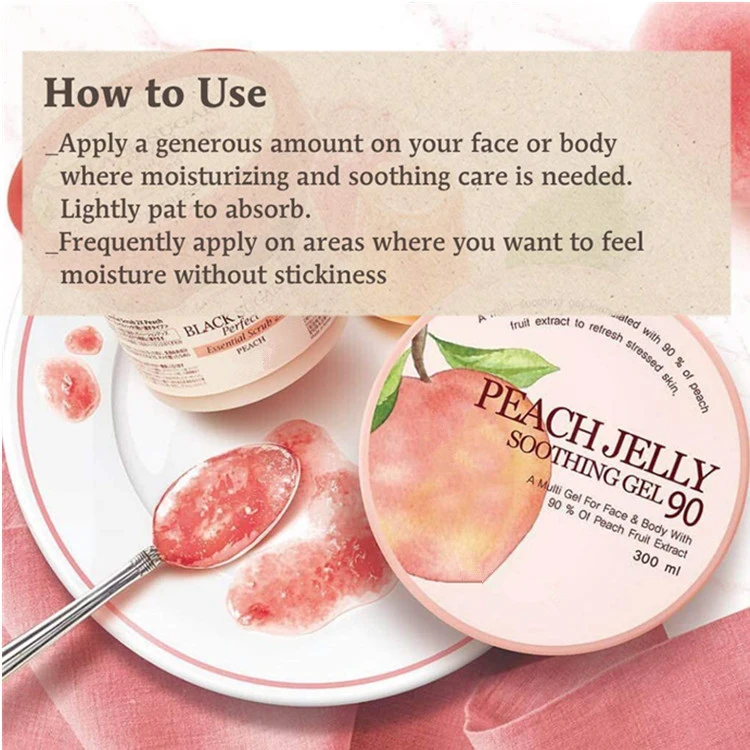 OEM Natural Peach Jelly Skin Moisturizing Soothing Gel