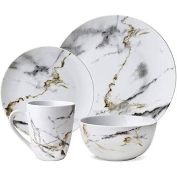 Luxury Marble Custom Breakfast Ceramic Dinner Set