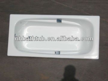 simple enameled cast iron bathtub