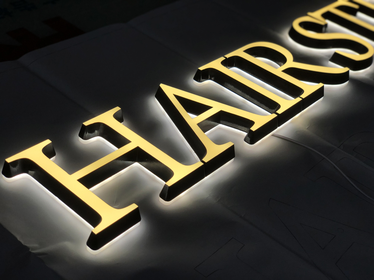 Wall mounted 3d led letter sign board outdoor 3d acrylic led channel letter for hair shop