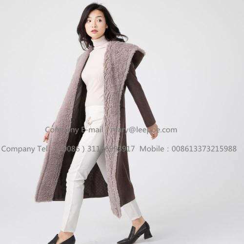 Women Water Wavy Cashmere Overcoat