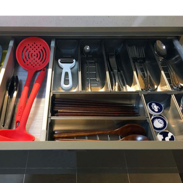 Stainless Steel Cutlery Sort Box - VASE Kitchen Drawer Partition Tray