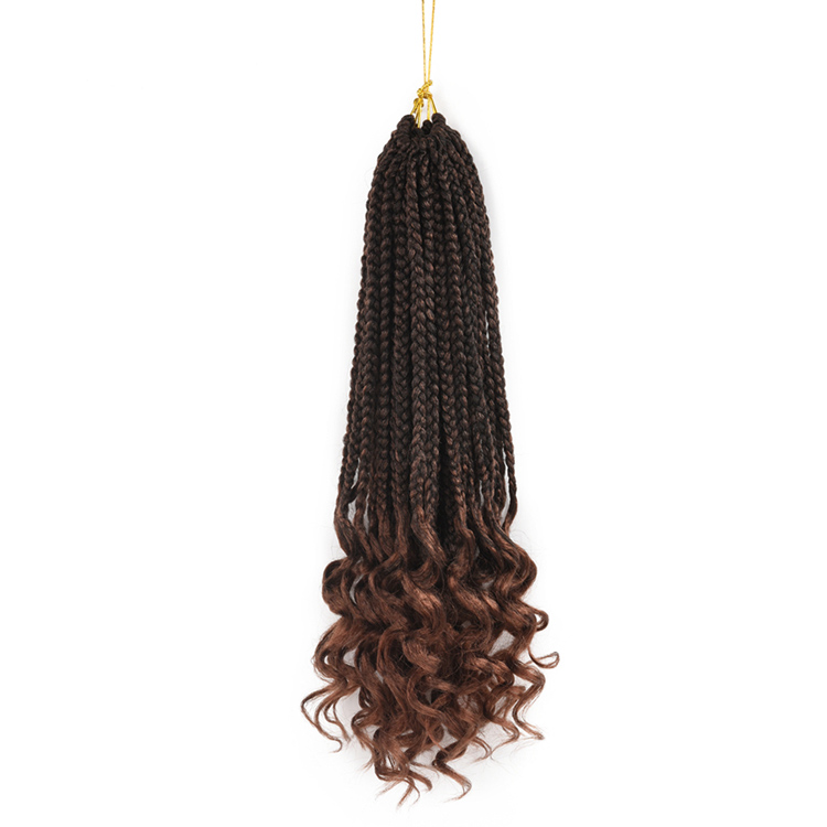 Julianna 14 18 24 inches synthetic box crochet hair braid for black women box braids curly end braid hair