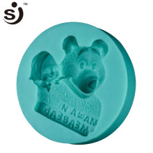 Amazon hot sale silicon rubber mold cute bear girl silicon mold making cake