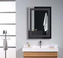 FUAO Wall Mounted Lighted Backlight LED leaning wall mirror