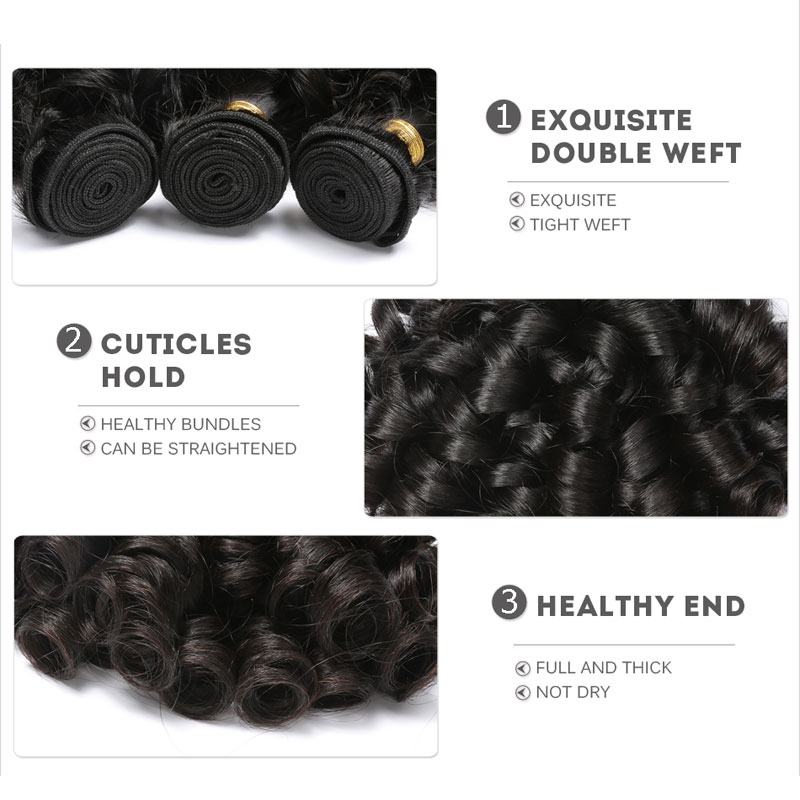 Top Quality Grade 12A Double Drawn Funmi Bouncy Curl Human Hair Extension