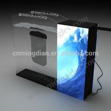 Black Acrylic waterproof mobile pouch displays rack / d waterproof mobile pouchisplay case For Promotion