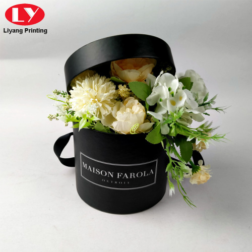 Logo Printed Custom Round Flowers Box Packaging