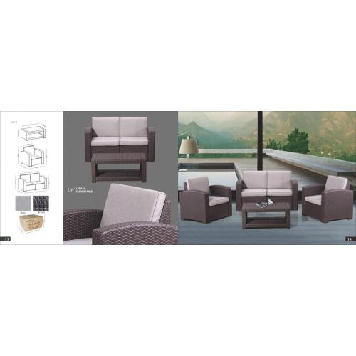 bộ ghế sofa mây với đệm không thấm nước