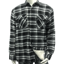 Customized Mens Plaid Flannel Jacket Fleece Sherpa