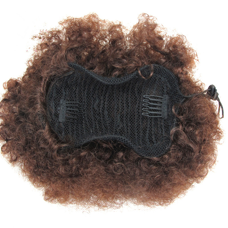 Synthetic hair Curly Chignon Bun Hairpiece Clip-In Natural Color Low Temperature Fiber