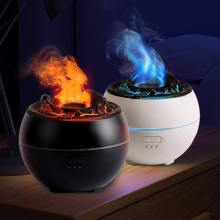 Ultrasonic Flame Humidifier with 360ml Capacity: Aroma Diffuser for Essential Oils