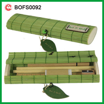 holding stationery bamboo gifts