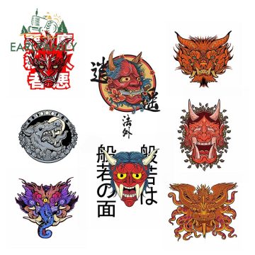 EARLFAMILY 13cm Japanese Monster Funny Car Stickers Waterproof Auto Decals 3D JDM Car Trunk Windows JDM Vinyl Car Wrap