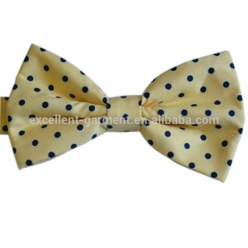 Hand printed polyester polka dots bowtie