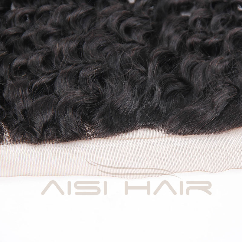 Afro Kinky Curly 13*4 Human Hair Lace Frontal 100% Peruvian  Human Hair