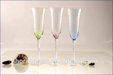 China manufacture colored lead free champagne glass goblet stemware