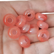 Wholesale Natural Cherry Quartz Donut Beads with Big Holes for DIY Necklace Jewelry Making