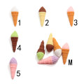 Cute Ice Cream Cone Resin Flatback Cabochon Craft 3D Παγωτό Γούρια για προμηθευτή κοσμημάτων